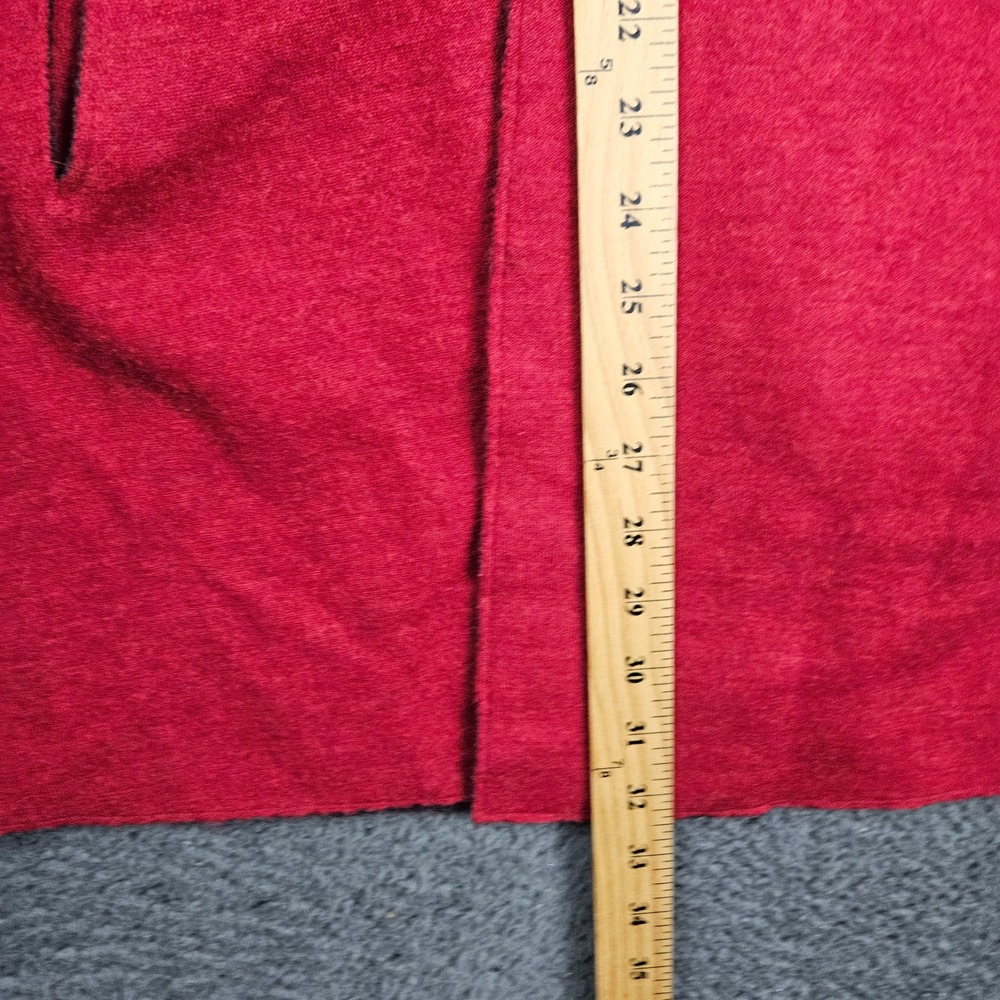 Eileen Fisher Womens XS Red Merino Wool Open Front Mock Neck Cardigan Jacket - Picture 3 of 8